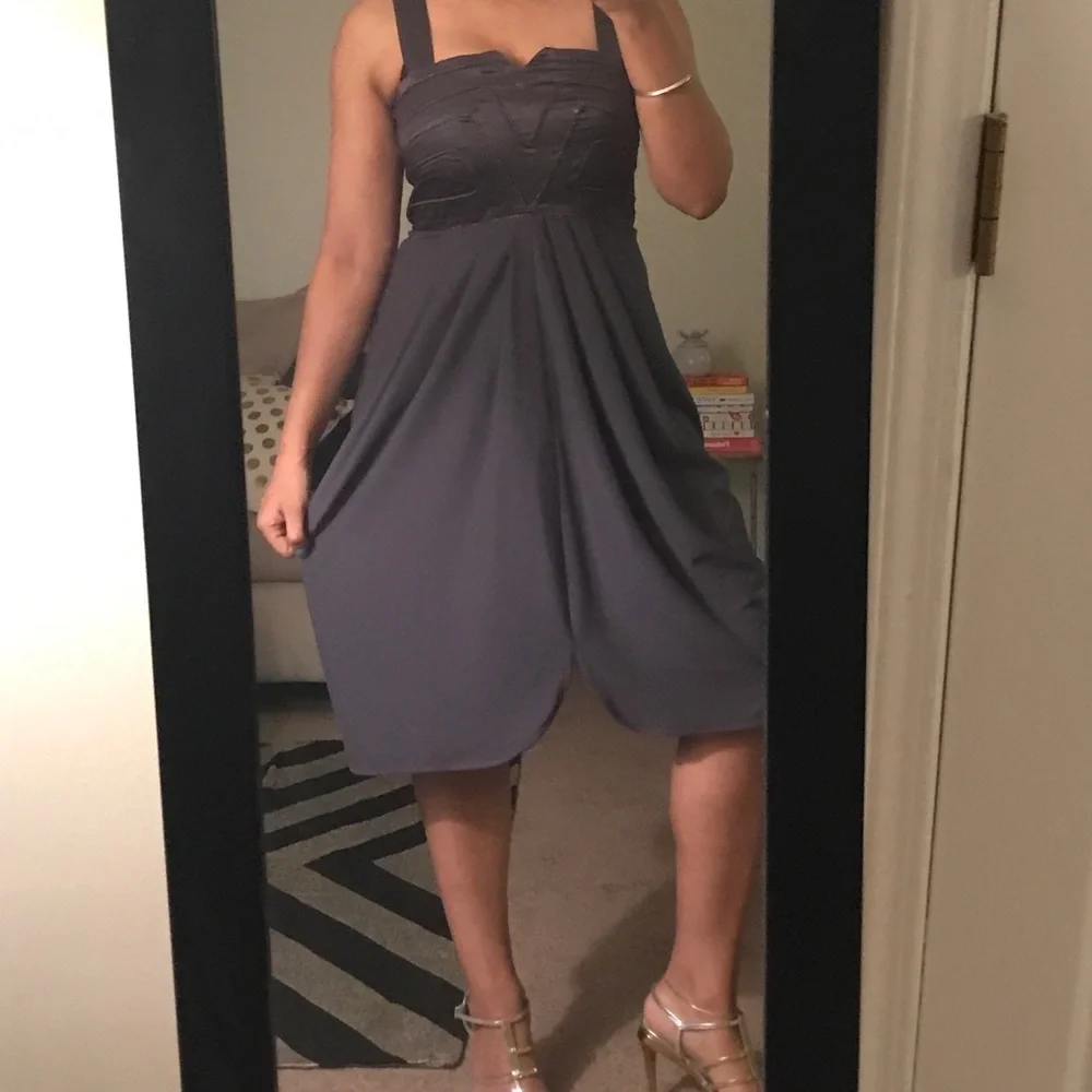 Gray drapey dress by Demi Couture Plastic Island - Picture 3 of 7